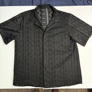 Black Patterned Men's Shirt